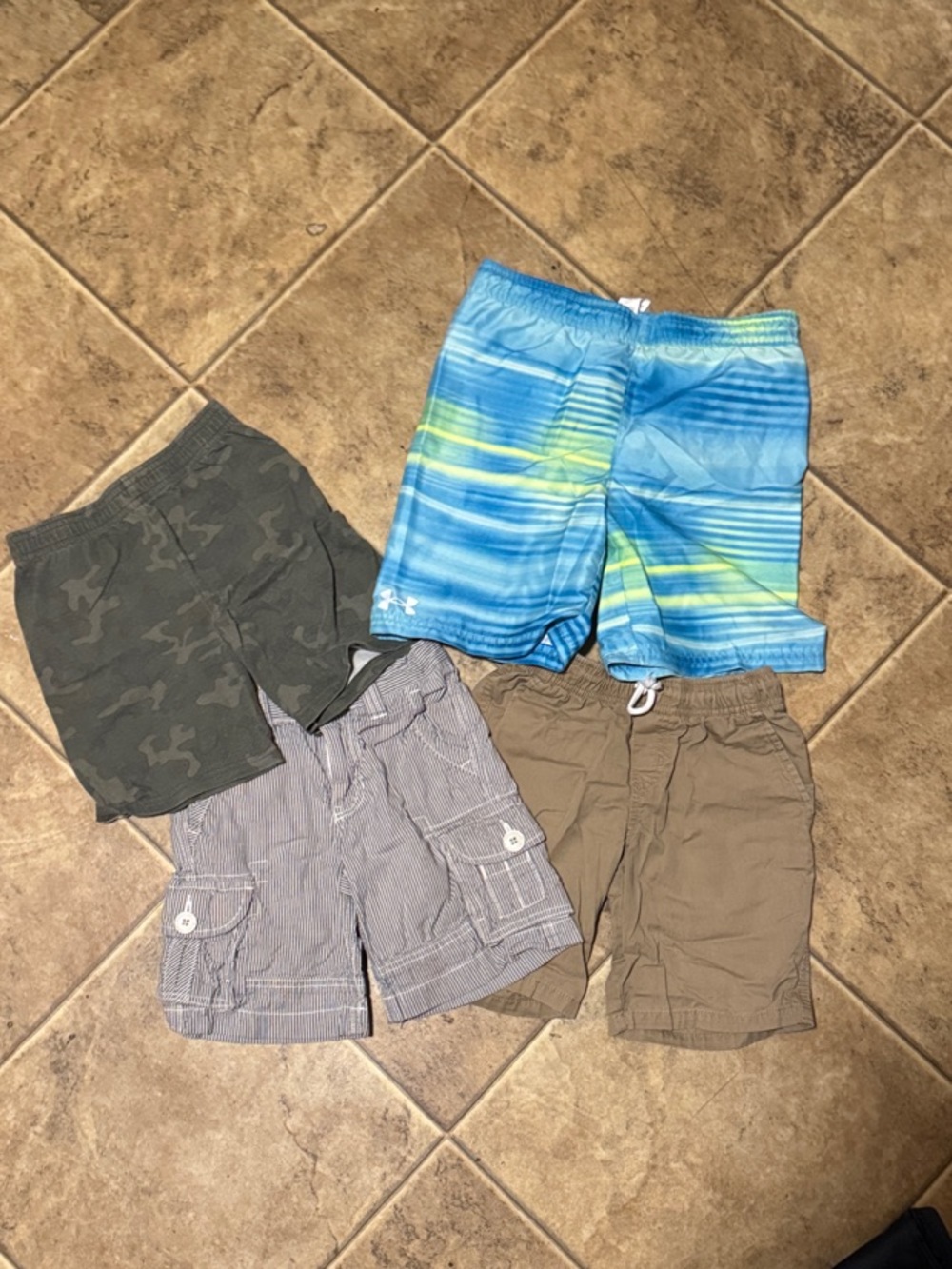 Garanimals Blue & Aqua Striped Swim Shorts